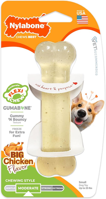 Nylabone Original Bone Flexi Chew Toy for Dogs, Flexible Dog Toys for Moderate Chewers, Chicken Flavor, Small, 1 Count - Image 9