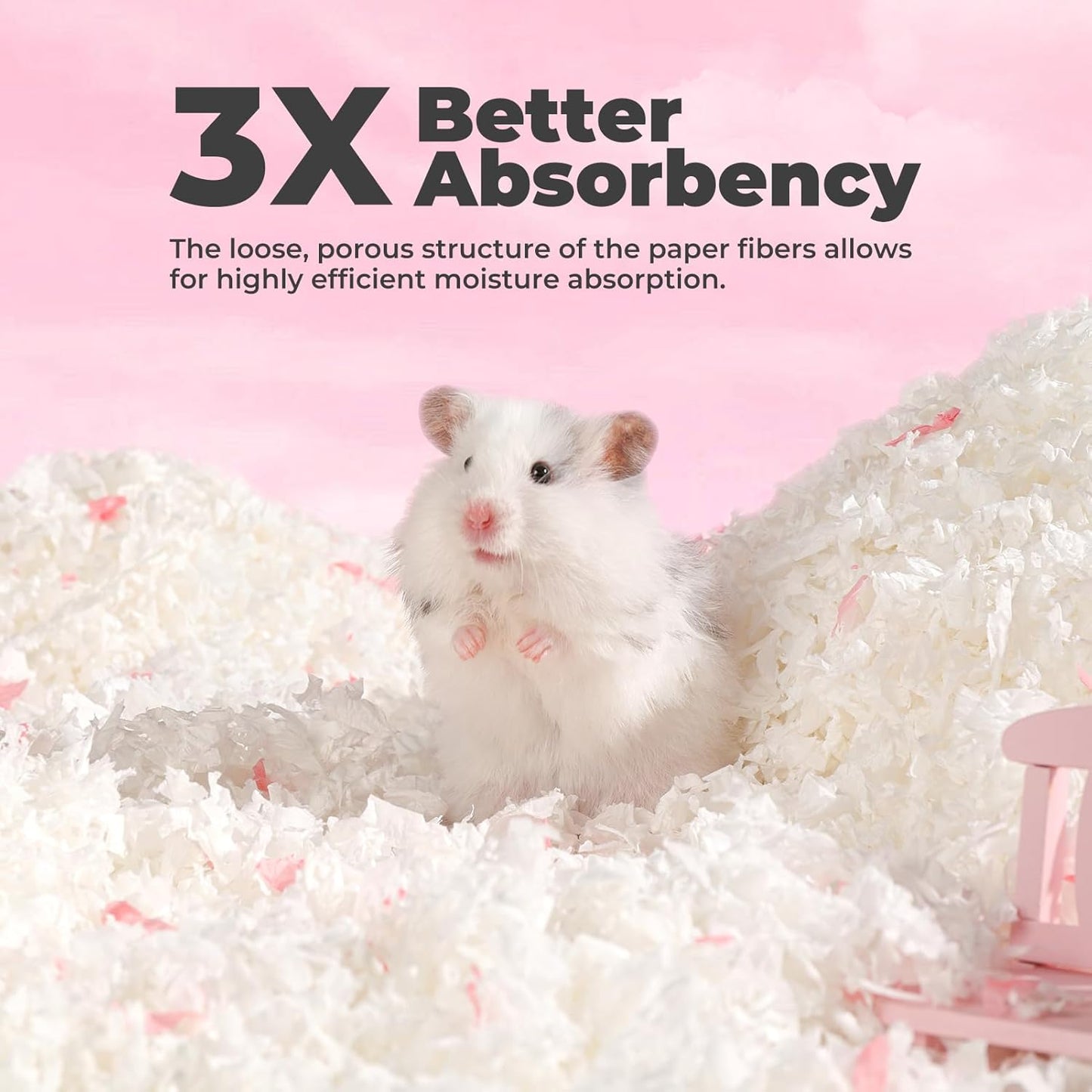 Mini&Moe small pet bedding inside a hamster cage