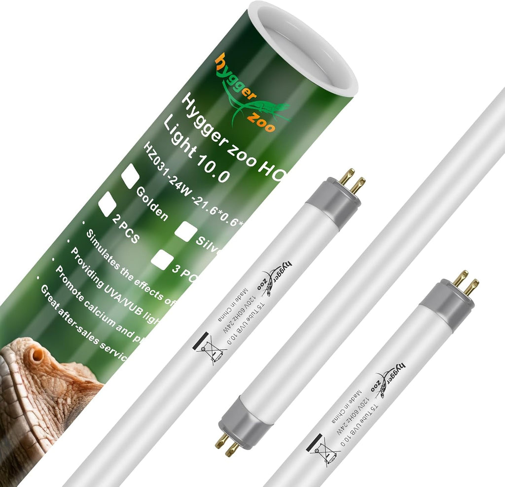 2-Pack UVB Reptile Light 10.0 Bulb 24W T5 Fluorescent Desert Lamp UVA for Bearded Dragon Tortoise Reptile & Amphibian - Image 9