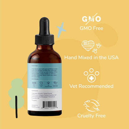 Using Kin+Kind cat ear cleaner with dropper