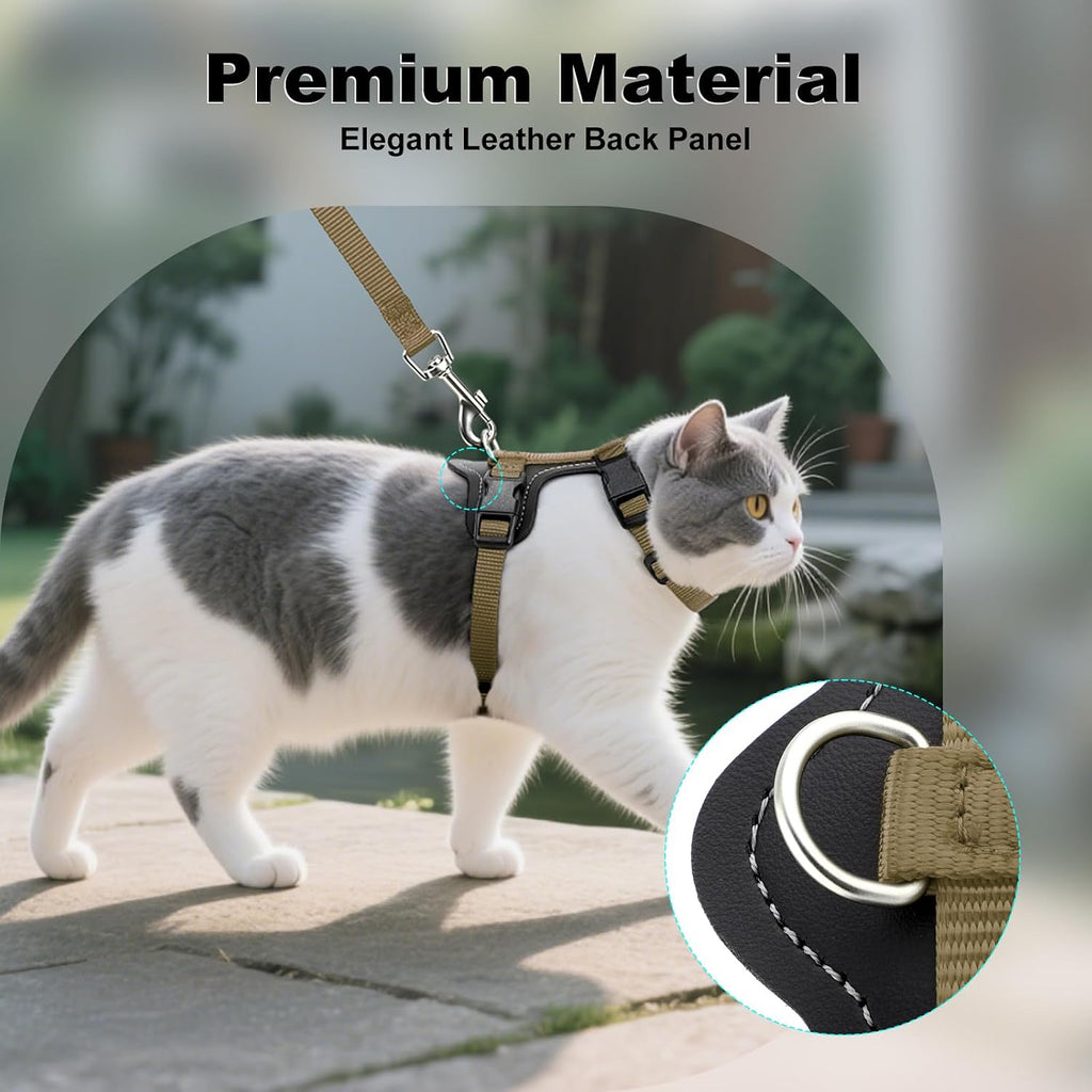 Adjustable cat walking harness with quick release buckles