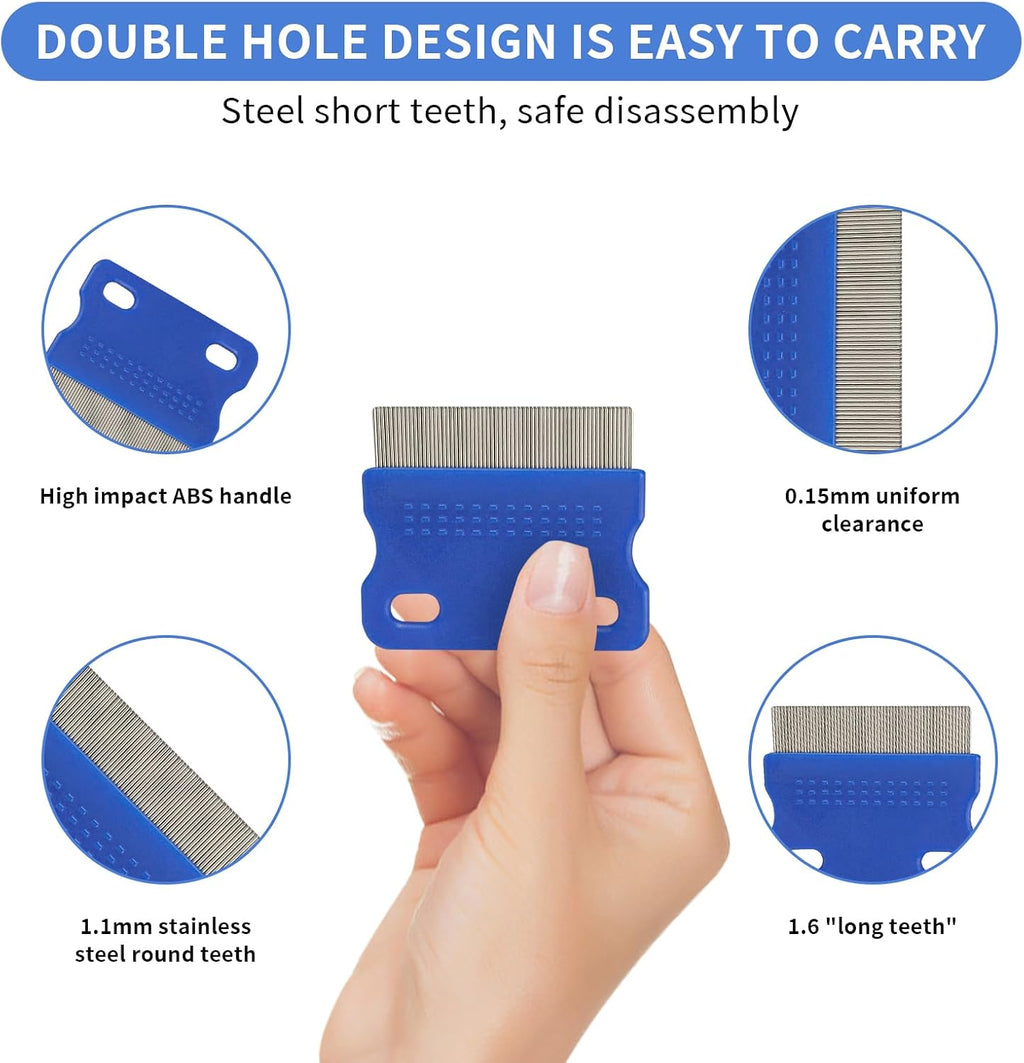 Pet grooming tool kit with various sized combs