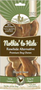 Chicken flavored safe rawhide free treats for small and medium dogs up to 35 pounds.
