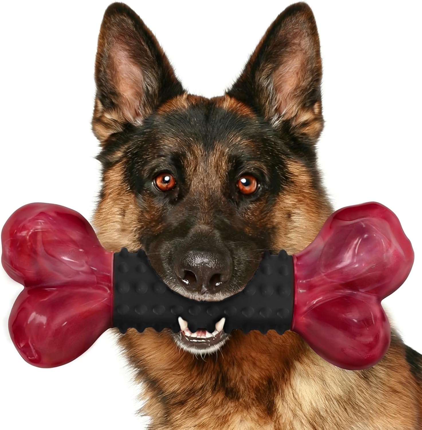 Tough Dog Toys for Aggressive Chewers: Beef Flavored Long Lasting Dog Bones for Large Dogs, Indestructible Dog Chew Toys to Keep Them Busy, Large Dog Toys for Medium & Large Breed, Red - Image 13