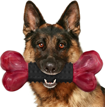 Tough Dog Toys for Aggressive Chewers: Beef Flavored Long Lasting Dog Bones for Large Dogs, Indestructible Dog Chew Toys to Keep Them Busy, Large Dog Toys for Medium & Large Breed, Red - Image 13