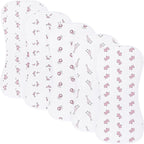 Sleepyturtle 5 pack muslin baby burp cloths front view