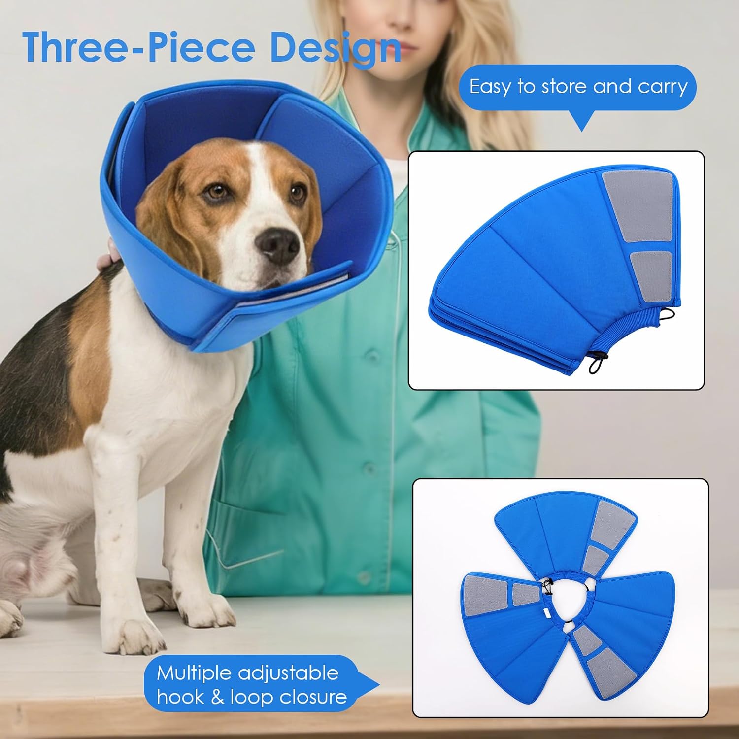 AOFITEE anti licking pet recovery cone drawstring detail view