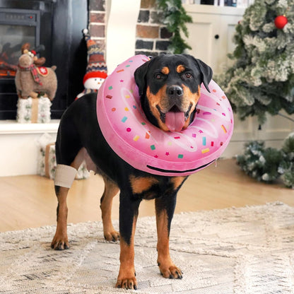 Alternative to cone of shame pink donut neck support