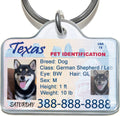 Puplook personalized pet driver license identification tag front view showing custom dog photo.