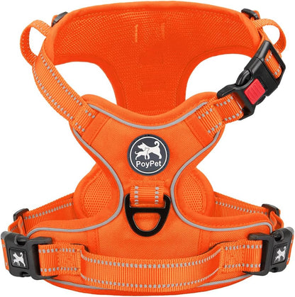 PoyPet No Pull Dog Harness, No Choke Front Lead Dog Reflective Harness, Adjustable Soft Padded Pet Vest with Easy Control Handle for Small to Large Dogs(Pink, Medium) - Image 12