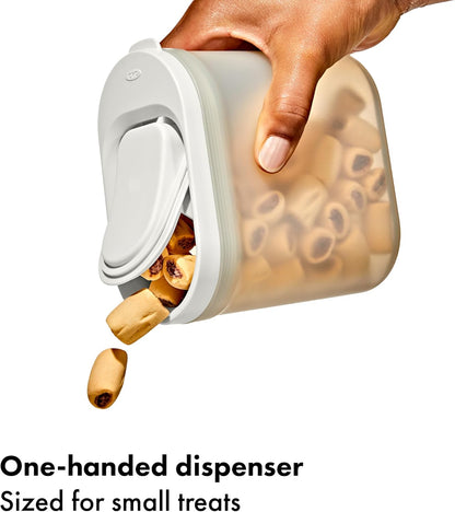 Side profile of OXO Pet Airtight Treat Container