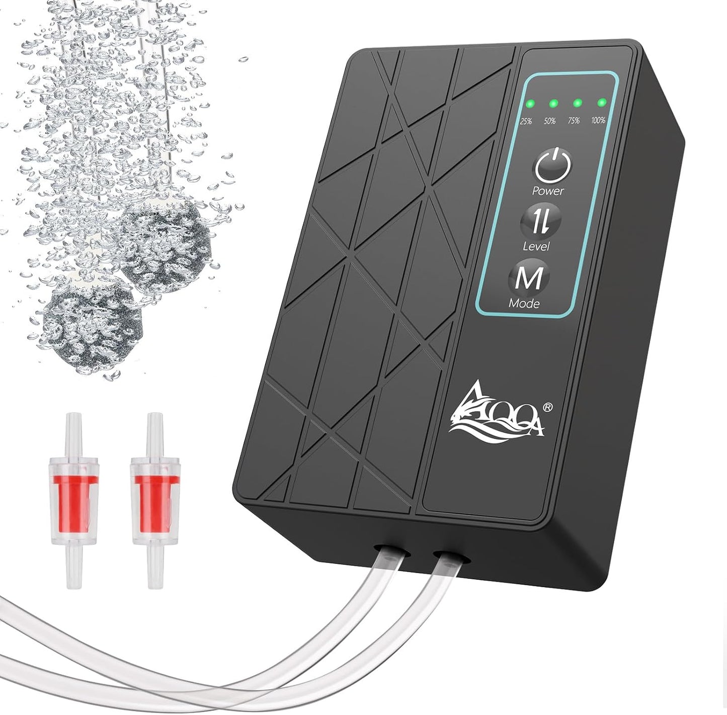 AQQA aquarium air pump front view with digital display