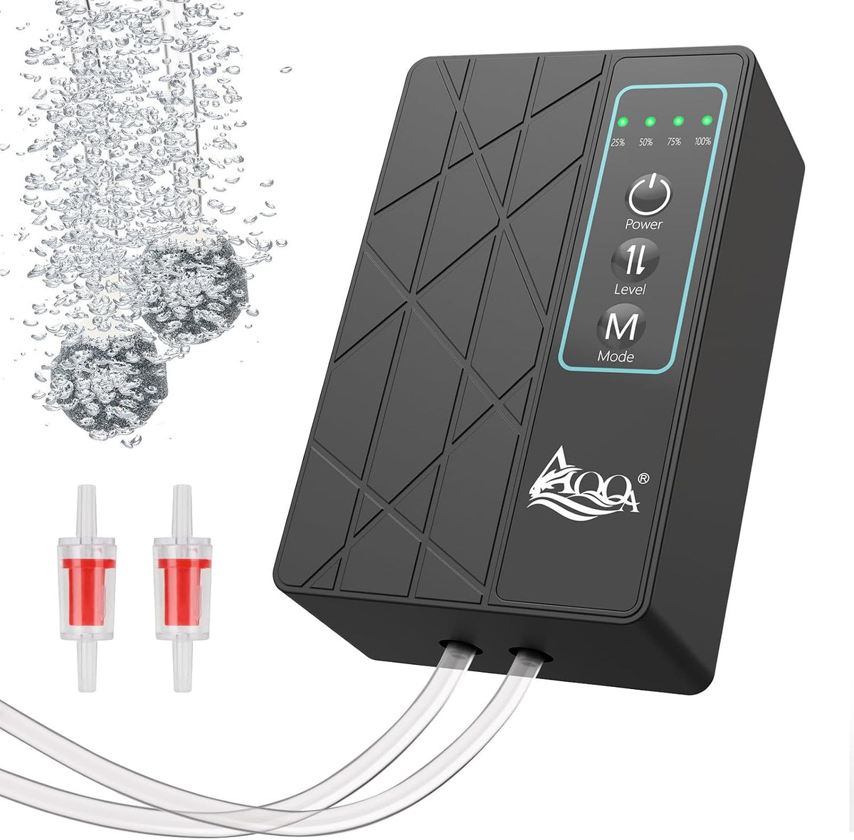 AQQA aquarium air pump front view with digital display