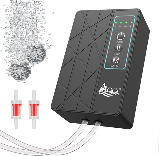 AQQA aquarium air pump front view with digital display