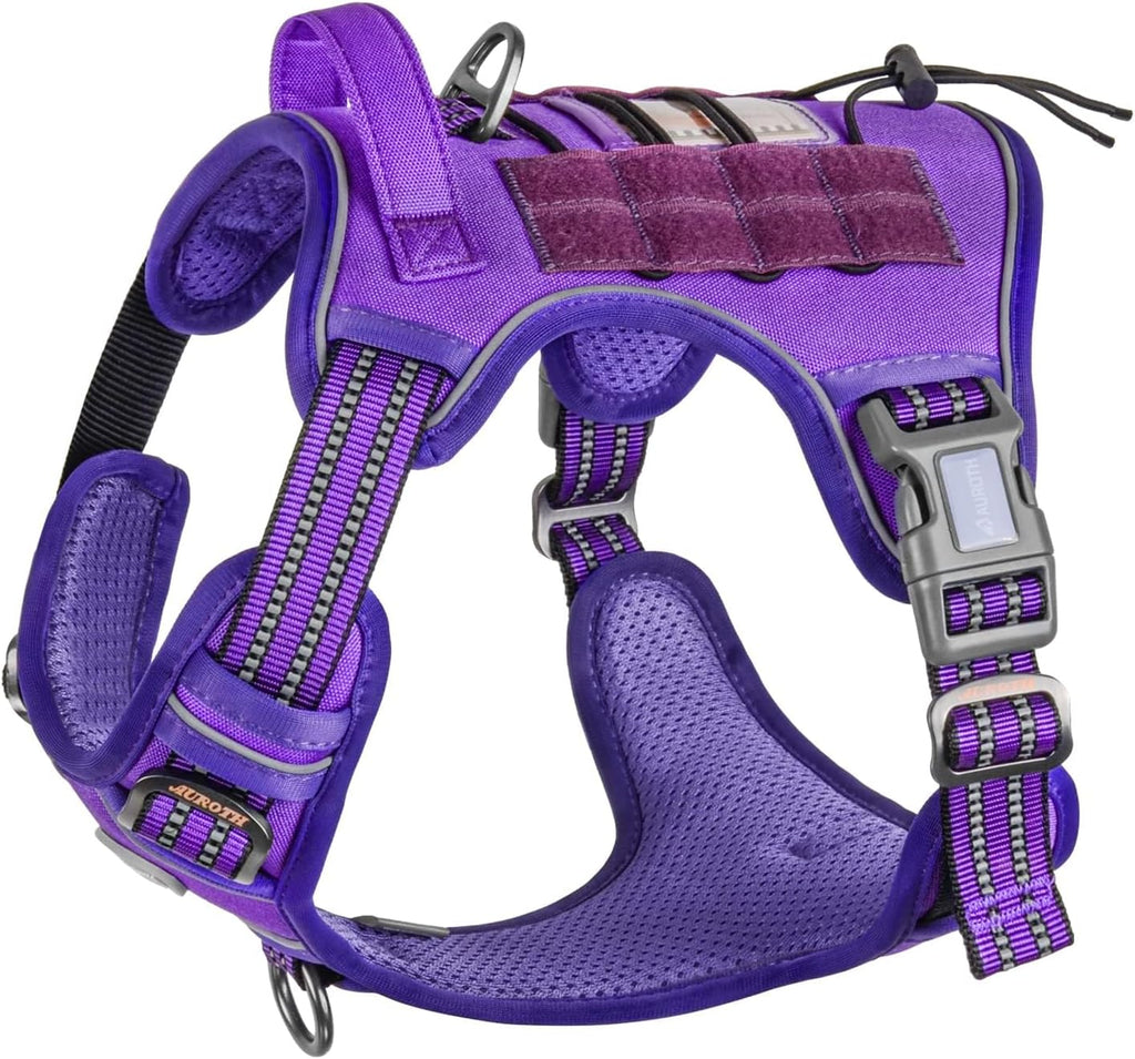 Auroth Tactical Dog Harness for Large Dogs No Pull Adjustable Pet Harness Reflective K9 Working Training Easy Control Pet Vest Military Service Dog Harnesses Army Yellow L - Image 10