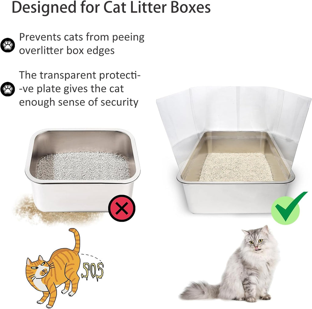 Side view showing how pee shields prevent litter scatter