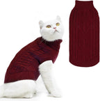 PUPTECK Winter Cat Sweater Coat - Soft Warm Cold Weather Clothes Knitwear for Kittens & Small Dogs Indoor Outdoor Wearing, Knitted Classic for Doggies Kitties Girls Boys, Black, M - Image 13