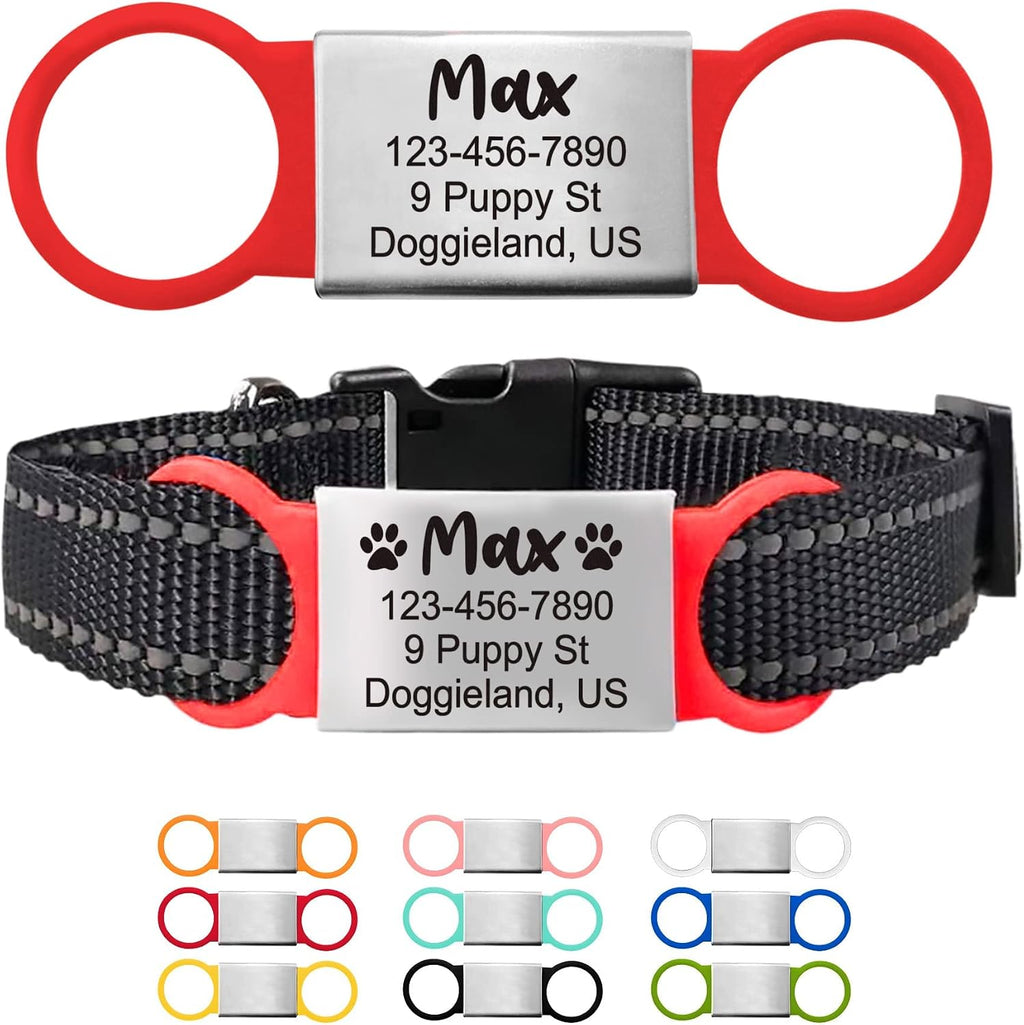 Pawnimals custom slide on pet identification tag front view