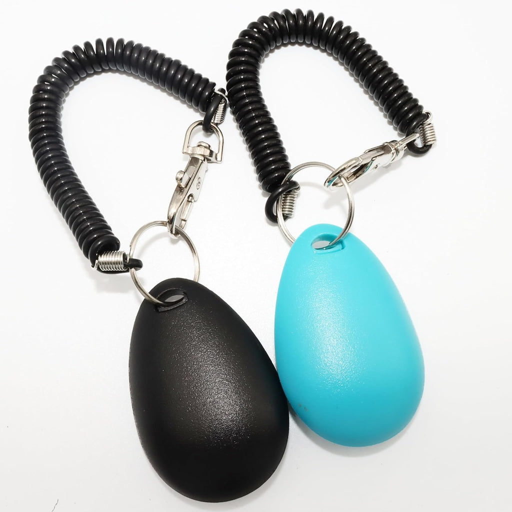 Pet obedience training tool with rust resistant metal clicker mechanism