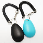 Pet obedience training tool with rust resistant metal clicker mechanism