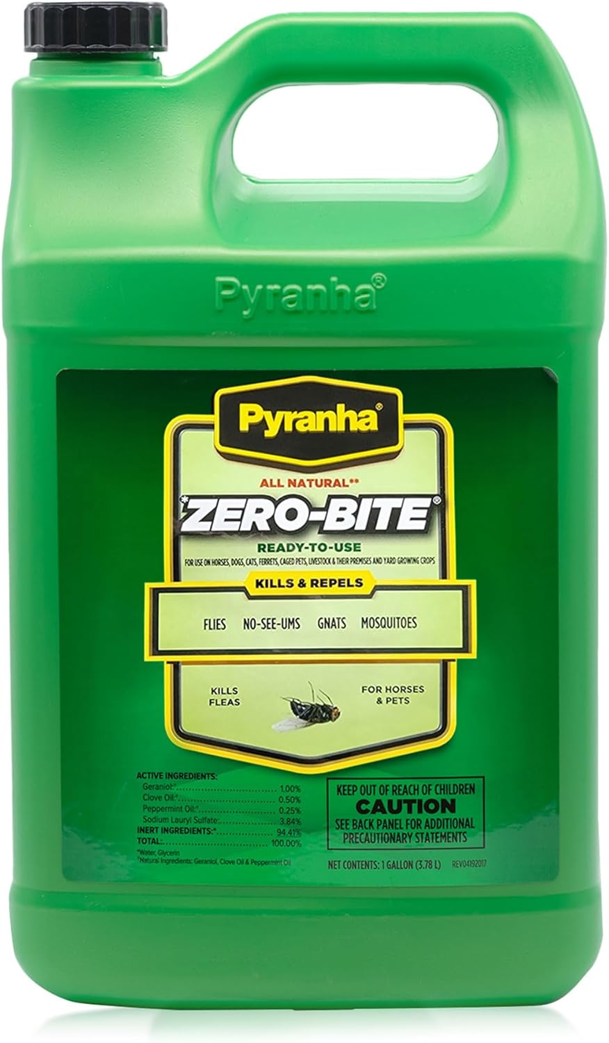 Pyranha natural fly spray container with black nozzle