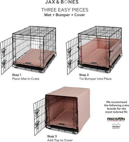 Small size gray dog crate cushion with secure side ties