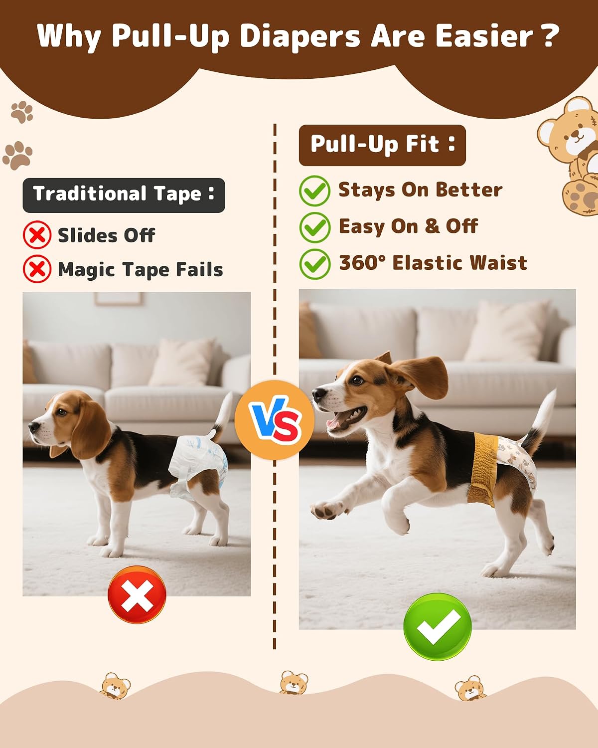 Dono dog diapers for female dogs in heat period demonstrating breathability and fit
