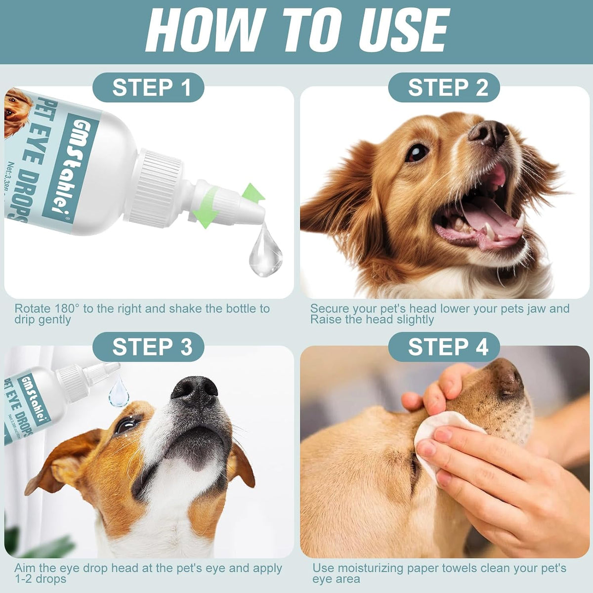 PetSilver non irritating pet eye wash for seasonal allergy and redness relief