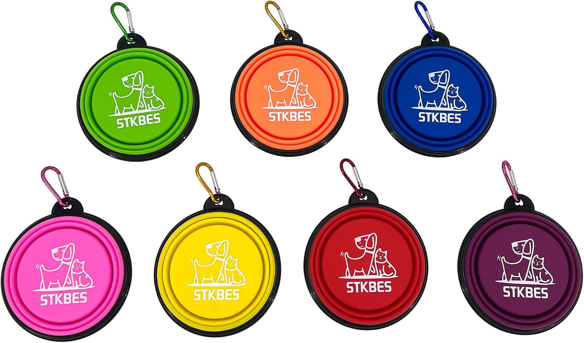 STKBES compact silicone travel bowls stacked neatly to show space saving design.