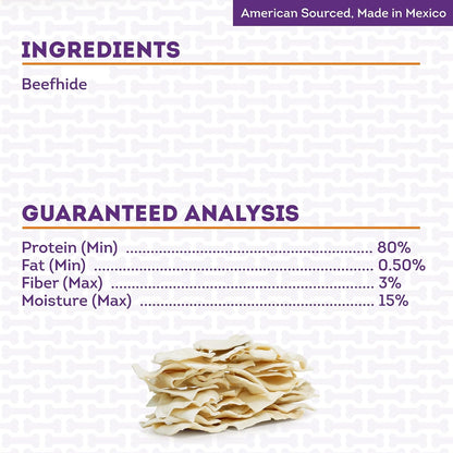 Pet Factory premium USA sourced beef hide chips dog snacks close up