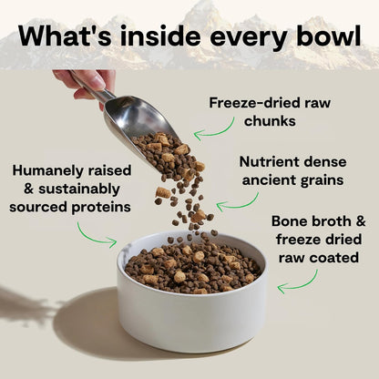 Open Farm RawMix Ancient Grains Wild Ocean ingredient traceability information label view