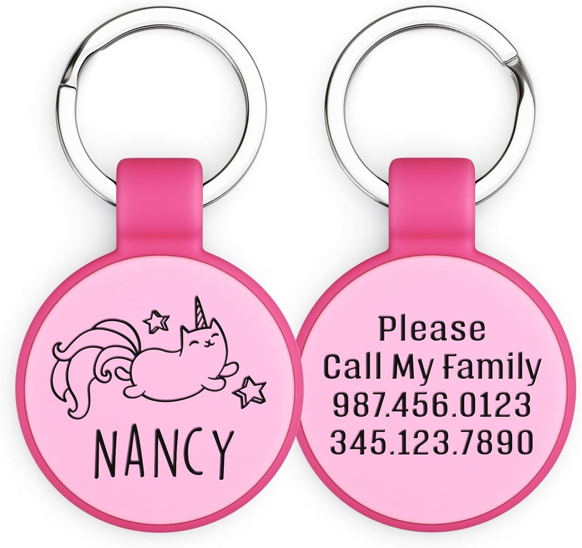 Silent Silicone Dog Tags, Custom Engraved Pet ID Tags for Cats and Dogs, Personalized Small Size Cat Tags with Cute Designs (Designs, Small) - Image 9