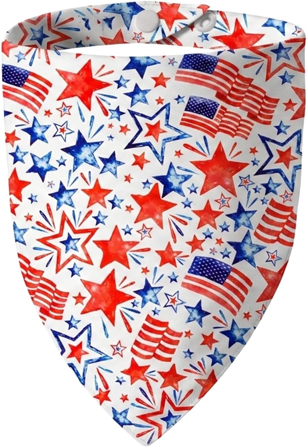 2-in-1 Vintage 4th of July Dog Bandana, Reversible American Flag Print American Flag Triangle Scarf Adjustable Snap Button Patriotic Neckwear for Small & Medium Breeds (5-30lbs) - Image 14
