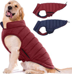 Lelepet Reversible Dog Coat Wine Red front view on a large dog