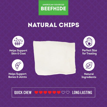 Treatly certified digestible thick beefhide chips for canine dental health