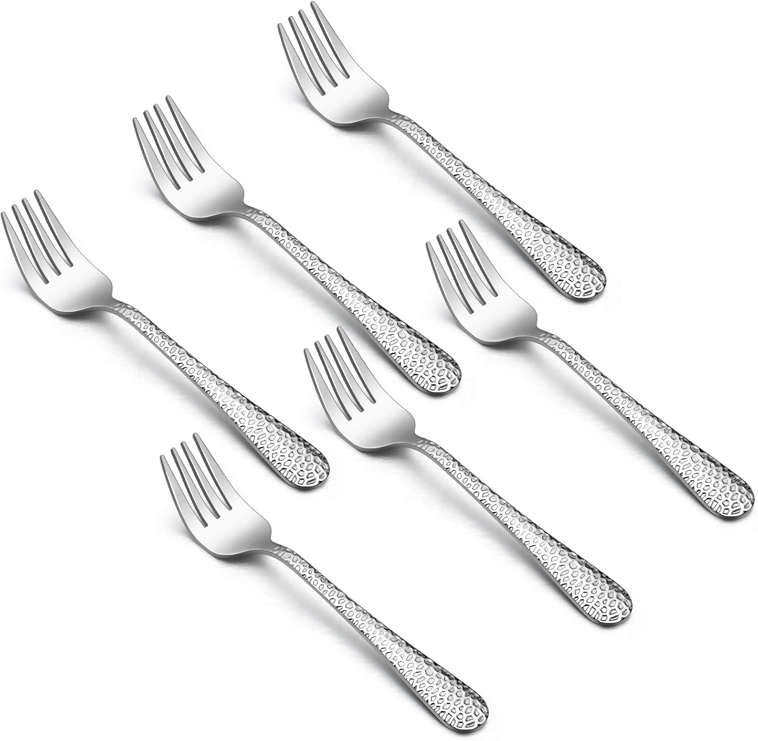 TeamFar stainless steel toddler forks set of 6 front view