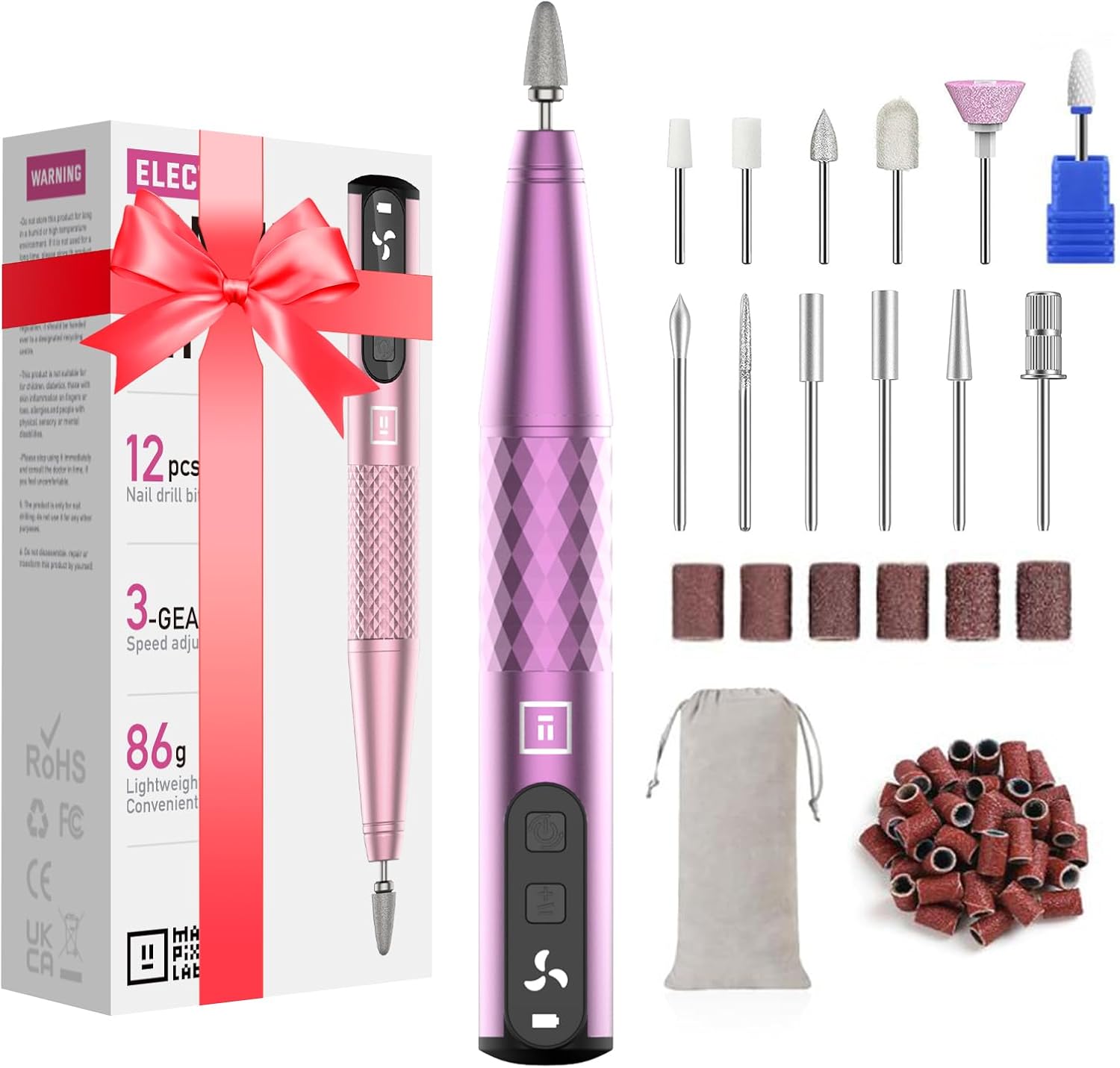 Mfish professional electric nail drill kit front view