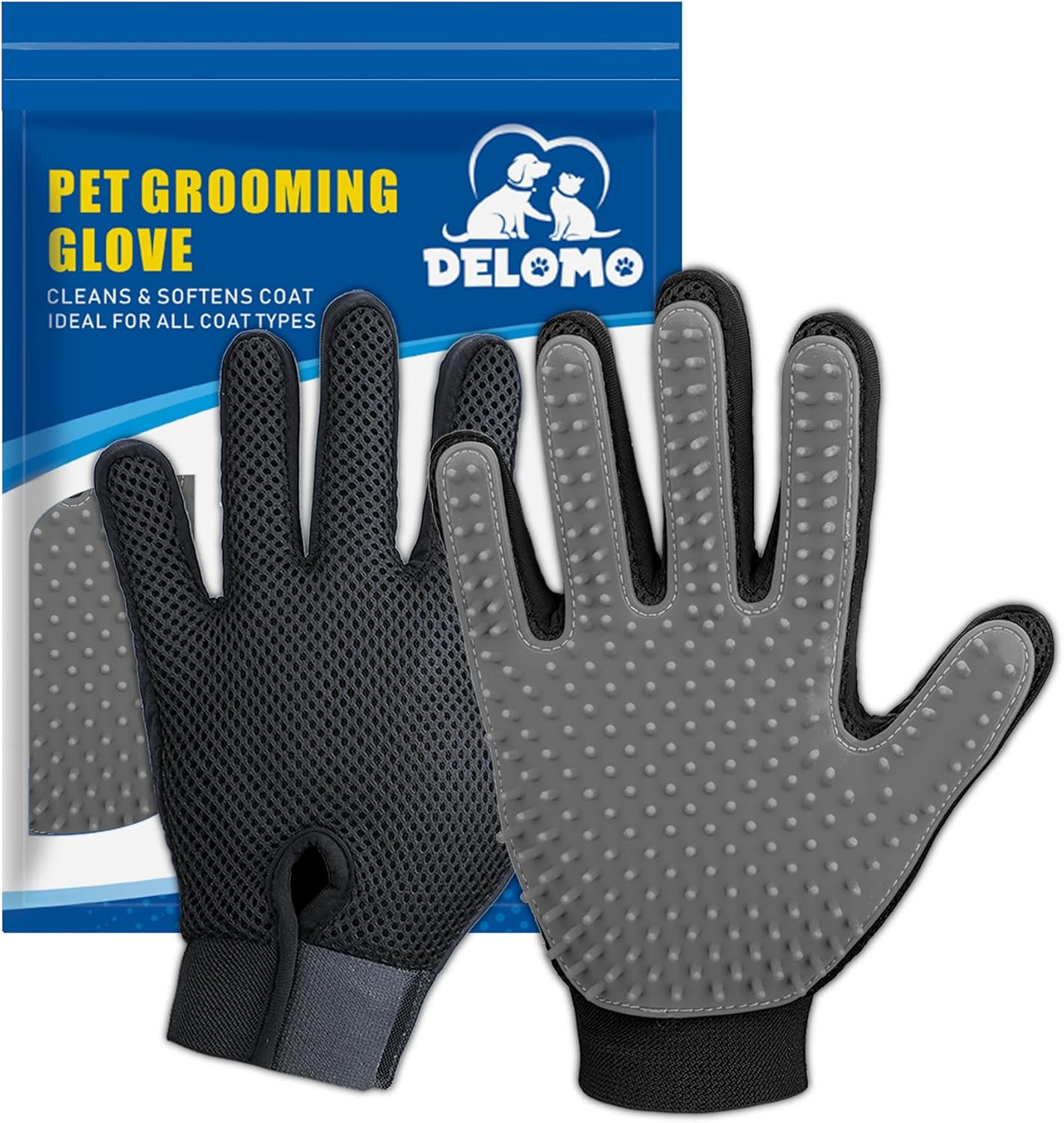 Upgrade Efficient Pet Hair Remover Gloves - Gentle Shedding Brushes for Dogs, Cats & Horses with Long and Short Hair - 1 Pair (Blue) - Image 12