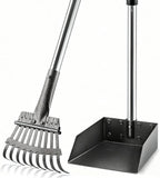 Pooper Scooper, Long Handle Dog Pooper Scooper for Medium Small Dogs Heavy Duty, Pet Supplies Stainless Metal Tray and Rake Set, Use on Grass, Dirt or Gravel - Image 9