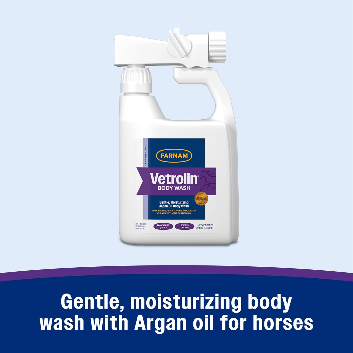 Farnam Vetrolin conditioning shampoo application on a horse