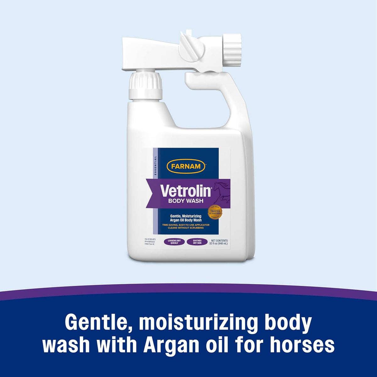 Farnam Vetrolin conditioning shampoo application on a horse