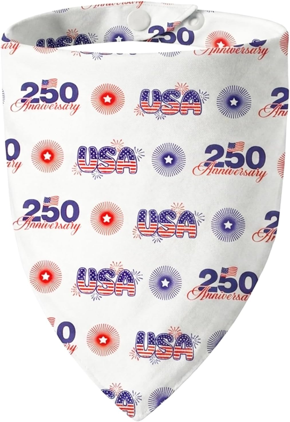 Icemood 250th Anniversary Dog Bandana front view with American flag pattern