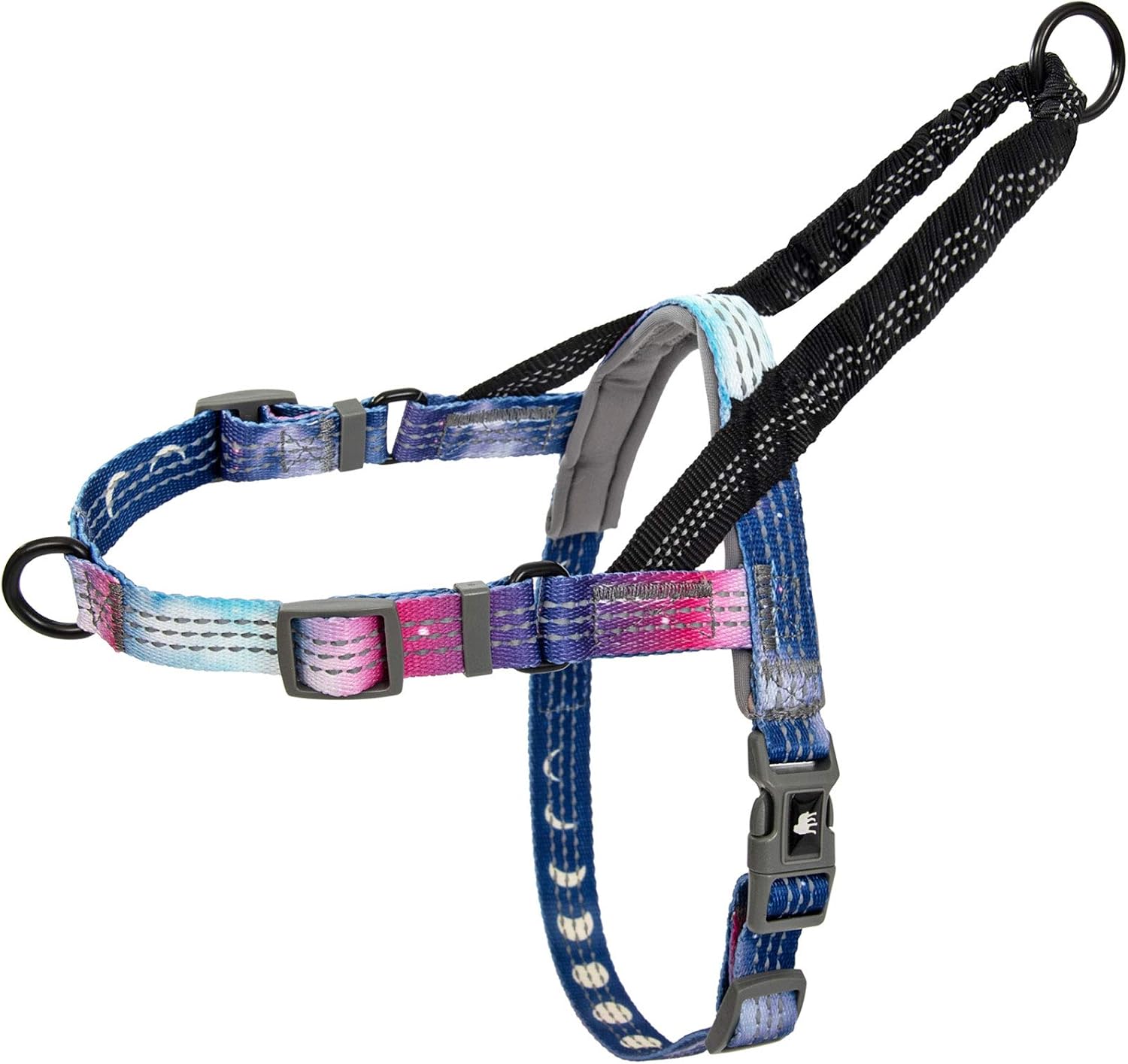 Leash Boss No Pull Dog Harness space pattern front view