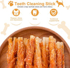 Five inch dental dog chews featuring natural twisted rawhide texture for plaque control.
