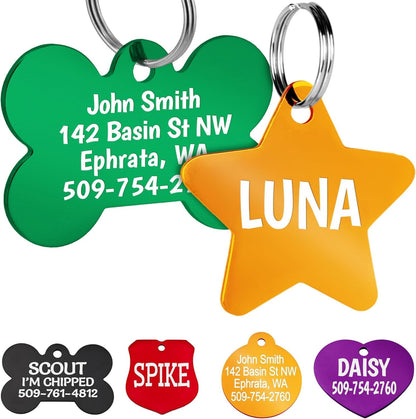 GoTags Dog Tags, Personalized Engraved Dog and Cat ID Tags for Pets, Custom Engraved on Both Sides, Various Shapes Including Bone, Round, Heart, Bow Tie, Star, and Badge (Large - Pack of 1) - Image 14