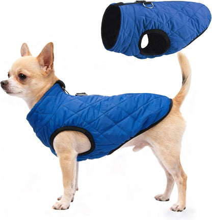 SCENEREAL Winter Dog Vest Coat with Harness Built In, Warm Puppy Jacket for Small Medium Dogs, Cold Weather Coat with Zipper, Fleece Puffer Vest Windproof Snow Clothes - Image 9