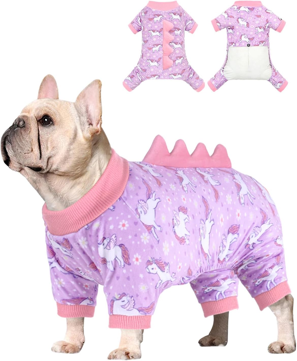 CuteBone Dinosaur Costume Dog Pajamas, Stretchy Spandex Crystal Velvet Sleepwear Coat for Small Dogs, Soft & Warm Pet Outfit Clothes for Cold Weather, Cozy Pullover Design COSP05S - Image 11