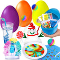 UNGLINGA 4 Jumbo Easter Basket Stuffer Surprise Eggs front view showing colorful educational packaging