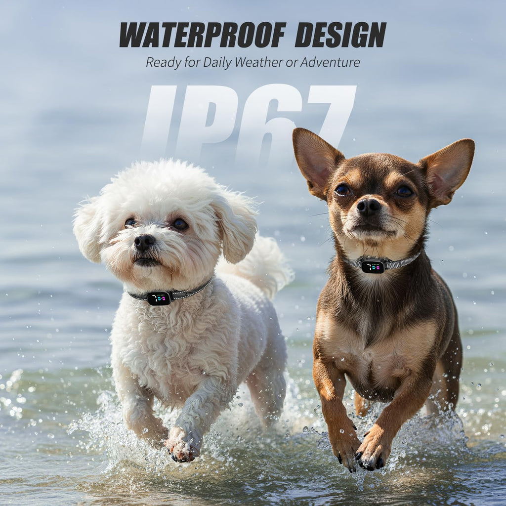 Waterproof IP67 rated bark collar for dogs 5 to 30 pounds