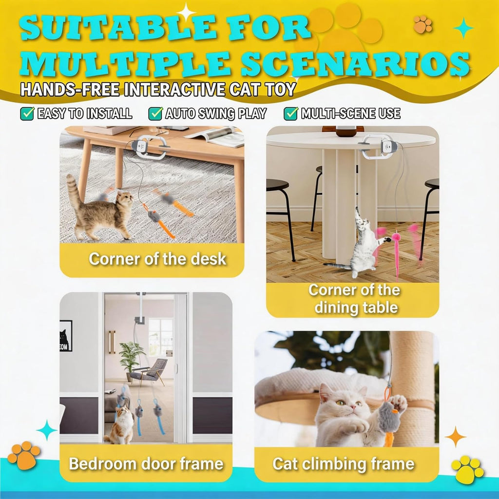 HappyCode interactive cat toy kit packaging contents with five plush toys.